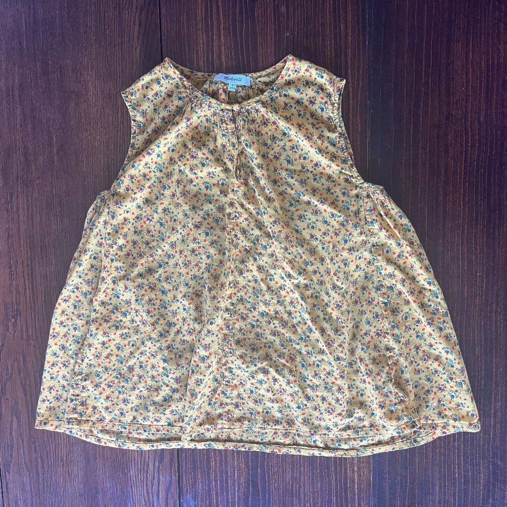 Madewell Shirred Shell Tank in Calico Floral